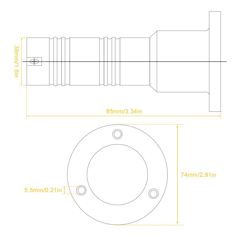Mtsooning فتحة تعبئة الوقود لسطح القارب Mtsooning، 1-1/2" (38 مم) من الفولاذ مع غطاء بدون مفتاح لمركبات اليخوت والقوافل والشاحنات والجرارات وصهاريج الوقود/الغاز/الماء/المخلفات - Image 5